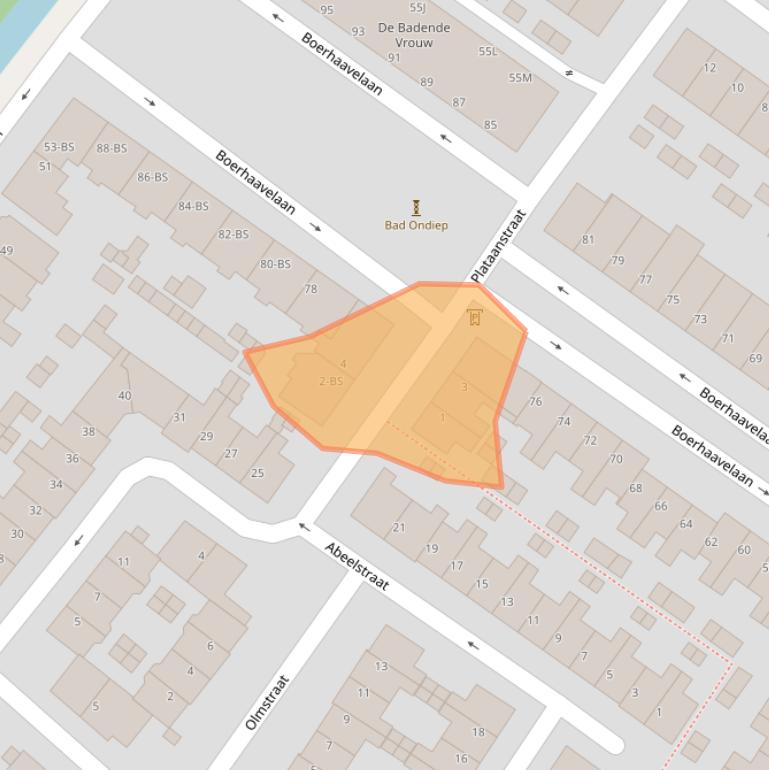 Kaart van postcodegebied 3552SB.