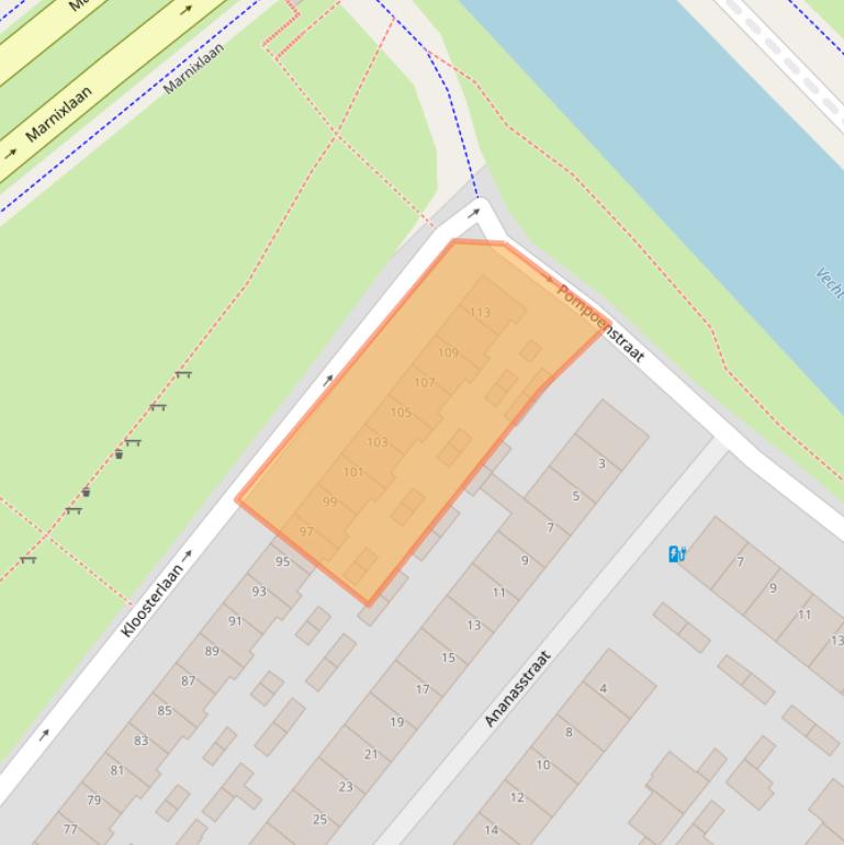 Kaart van postcodegebied 3552TC.