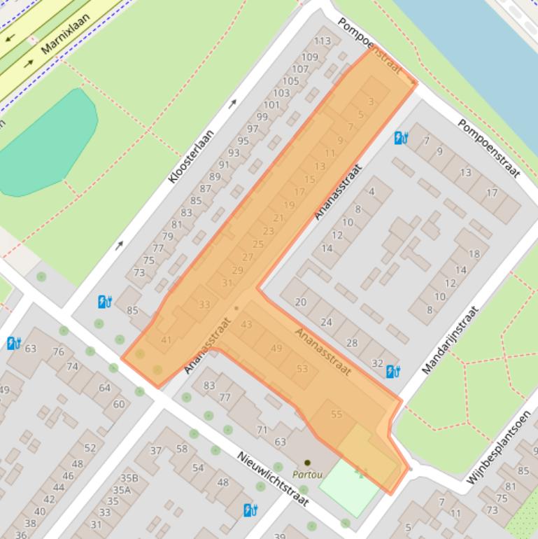 Kaart van postcodegebied 3552TE.