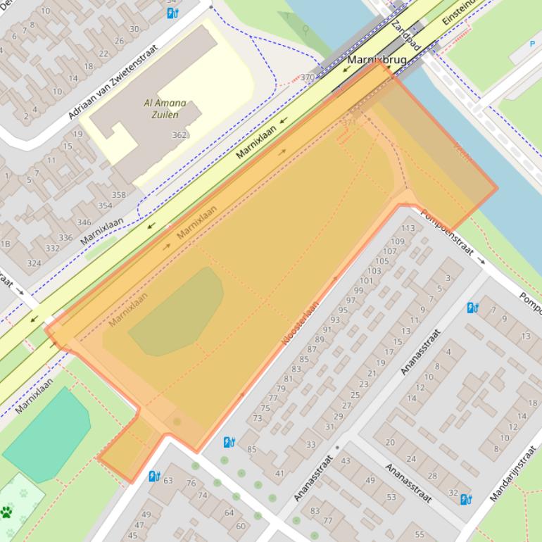 Kaart van postcodegebied 3552TZ.