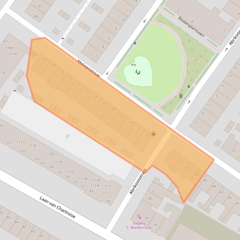 Kaart van postcodegebied 3552VC.