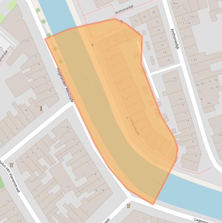 Kaart van postcodegebied 3552XA.