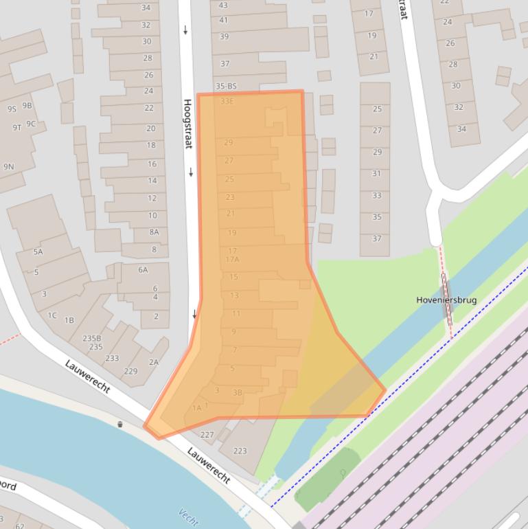 Kaart van postcodegebied 3552XJ.