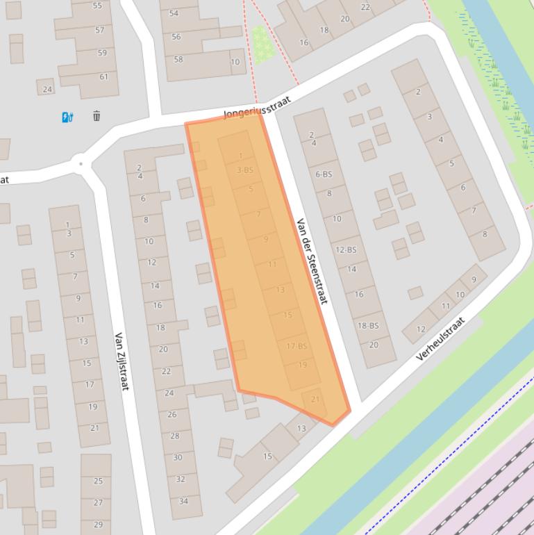 Kaart van postcodegebied 3552XT.