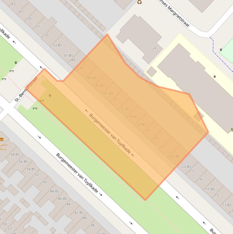 Kaart van postcodegebied 3553AB.