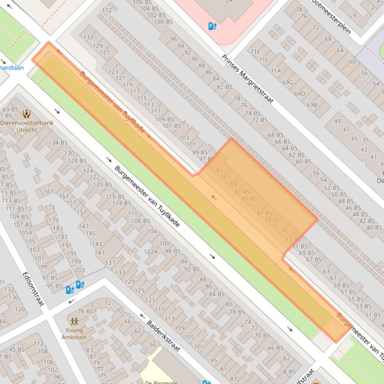 Kaart van postcodegebied 3553AD.