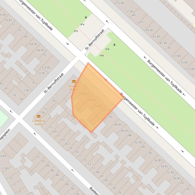 Kaart van postcodegebied 3553AK.