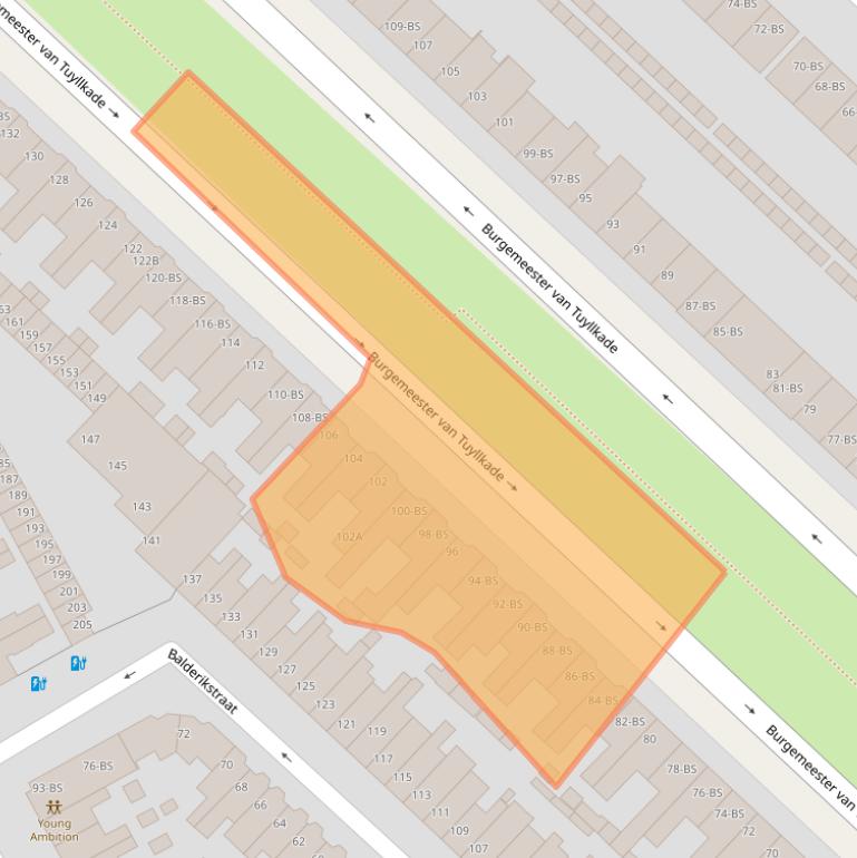 Kaart van postcodegebied 3553AM.