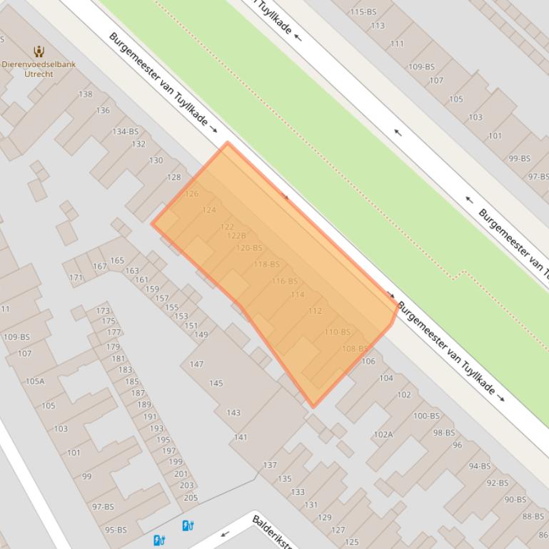 Kaart van postcodegebied 3553AN.