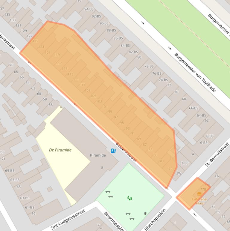 Kaart van postcodegebied 3553BC.