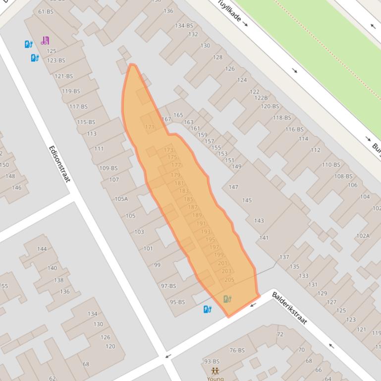 Kaart van postcodegebied 3553BE.