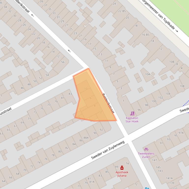 Kaart van postcodegebied 3553BG.