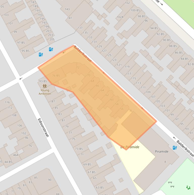 Kaart van postcodegebied 3553BJ.