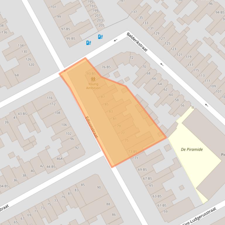 Kaart van postcodegebied 3553BN.