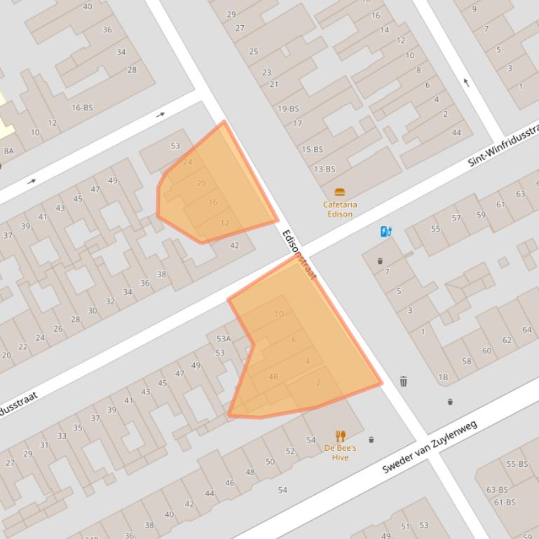 Kaart van postcodegebied 3553BS.