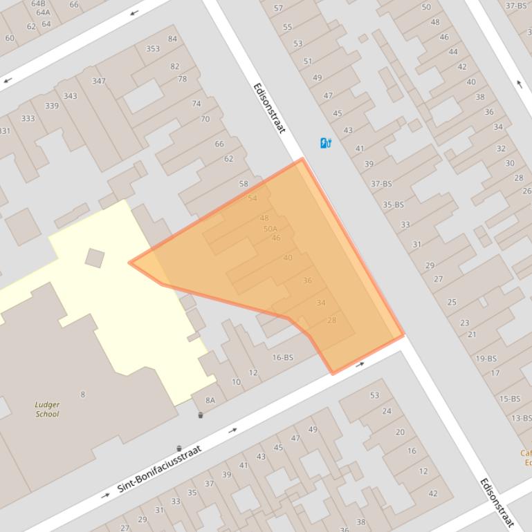 Kaart van postcodegebied 3553BT.