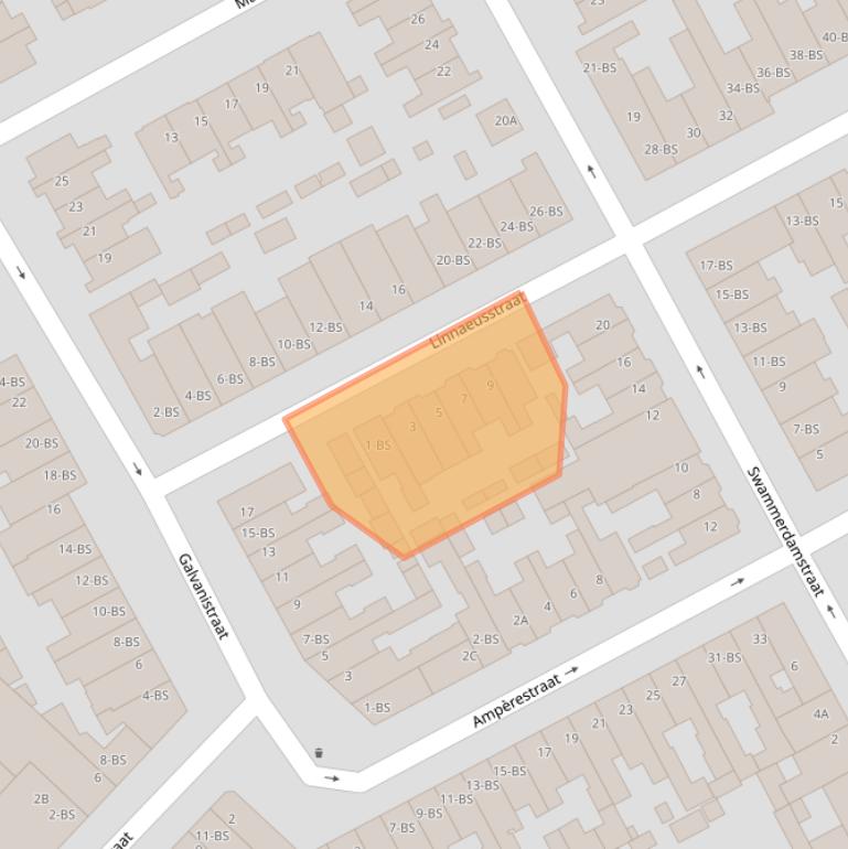 Kaart van postcodegebied 3553CA.