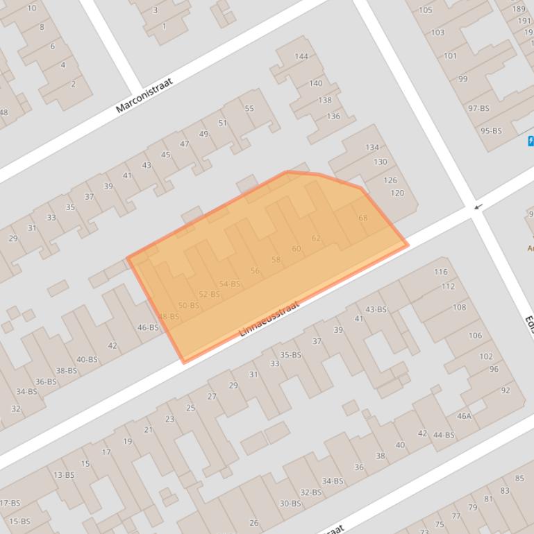 Kaart van postcodegebied 3553CG.