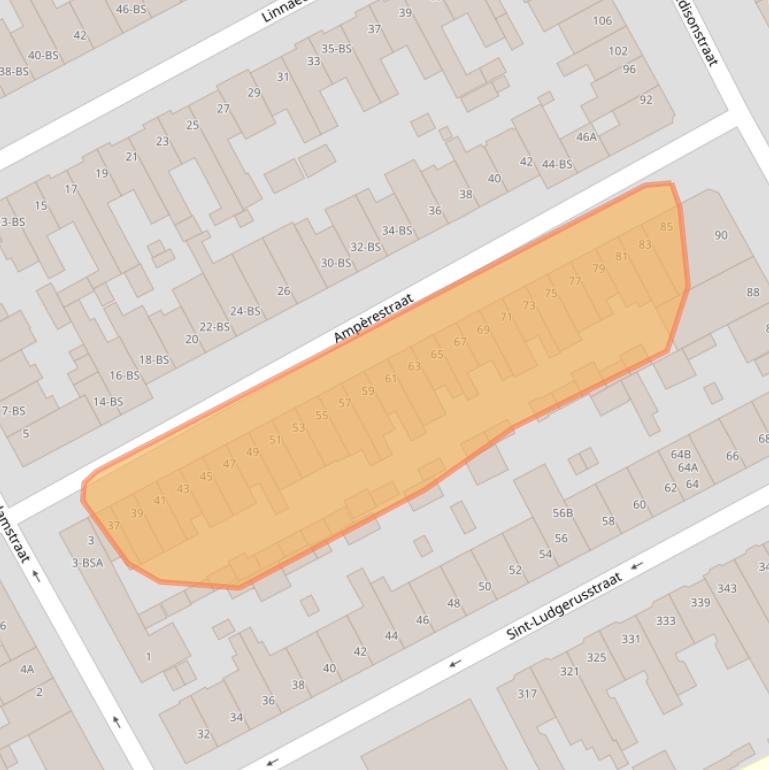 Kaart van postcodegebied 3553CK.