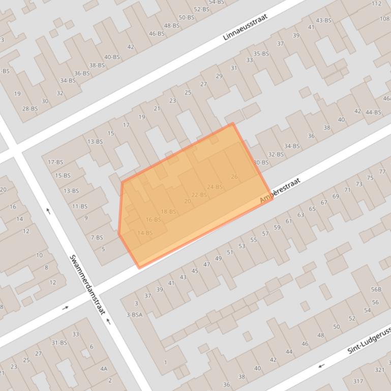 Kaart van postcodegebied 3553CM.