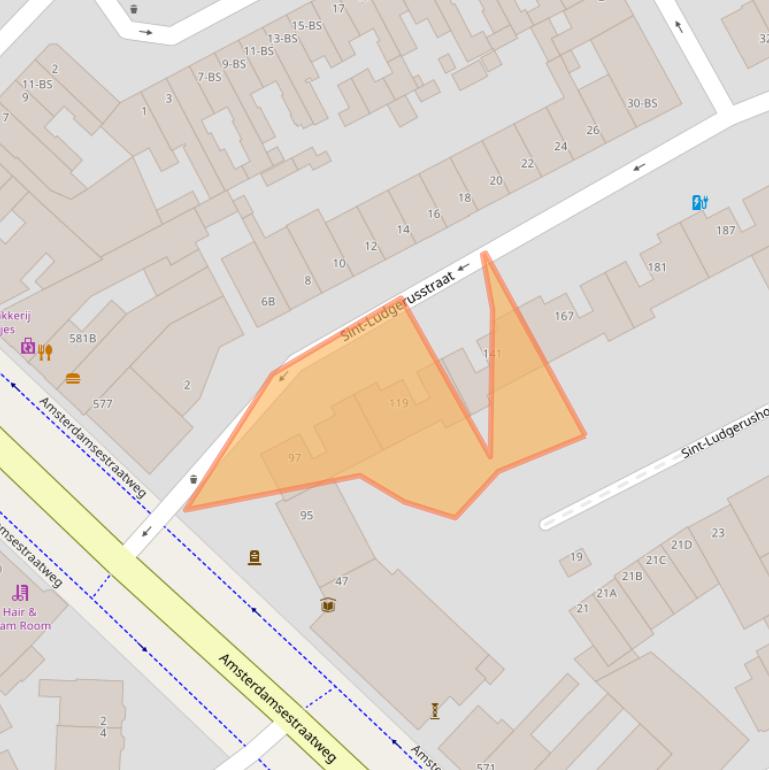 Kaart van postcodegebied 3553CV.