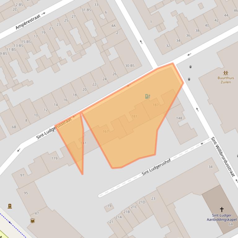 Kaart van postcodegebied 3553CW.