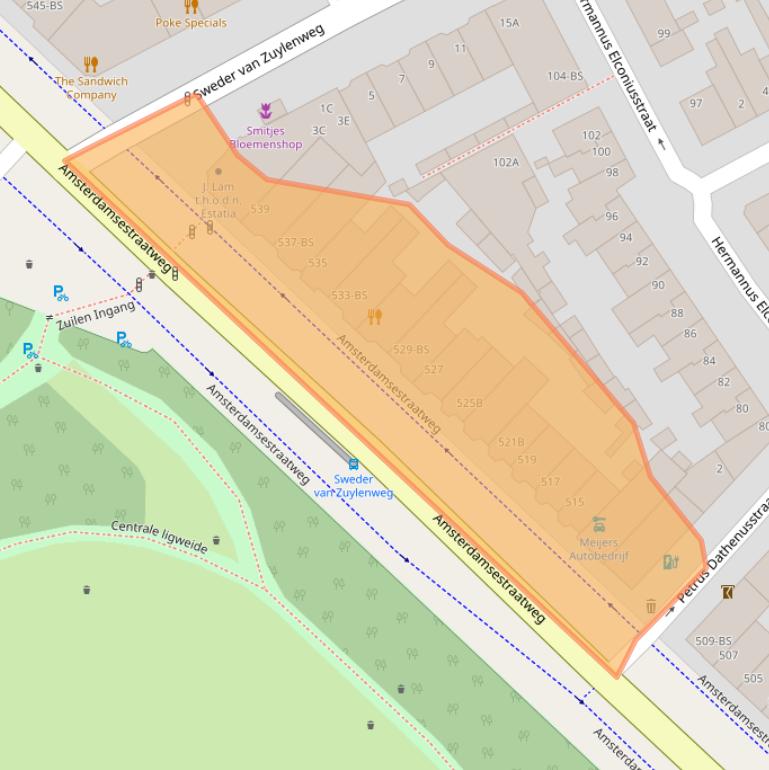 Kaart van postcodegebied 3553EE.