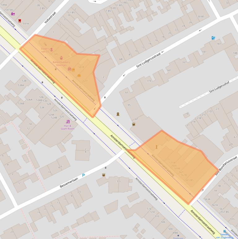 Kaart van postcodegebied 3553EH.