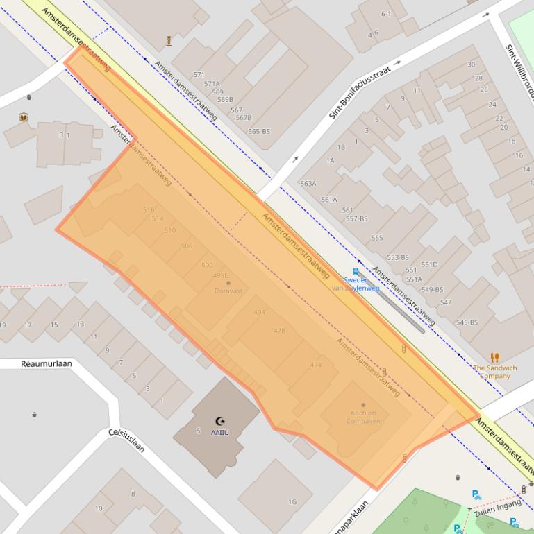 Kaart van postcodegebied 3553EM.