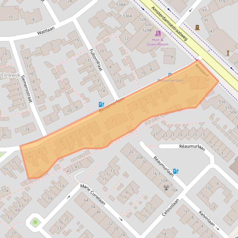 Kaart van postcodegebied 3553GA.