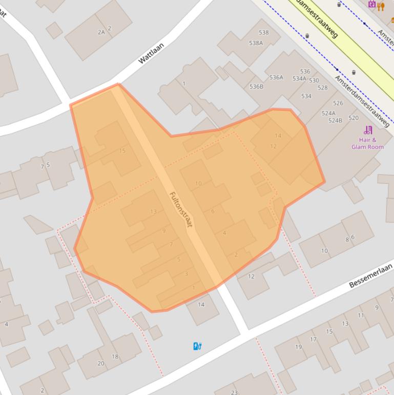 Kaart van postcodegebied 3553GG.