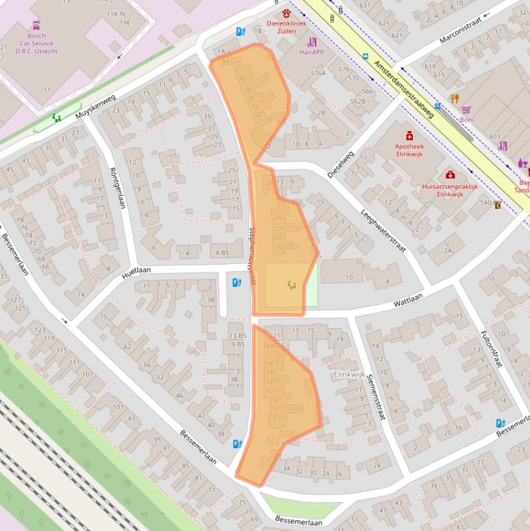 Kaart van postcodegebied 3553GS.