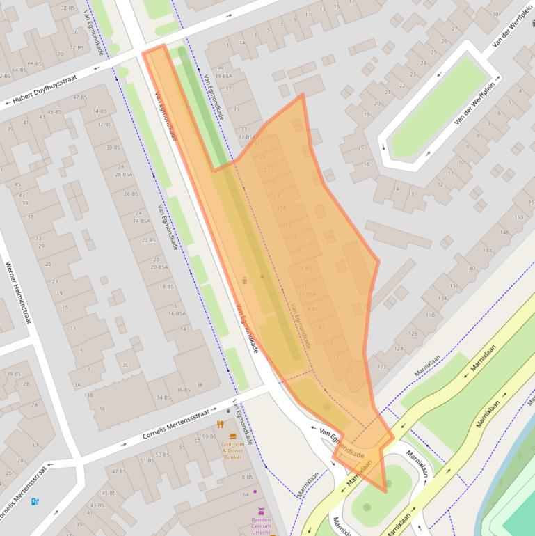 Kaart van postcodegebied 3553JA.