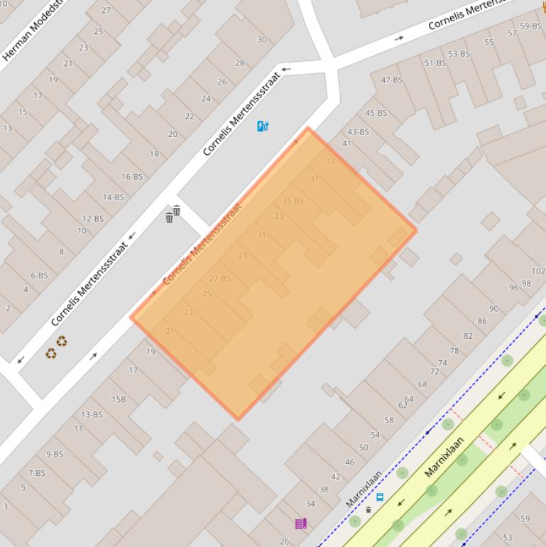 Kaart van postcodegebied 3553JN.