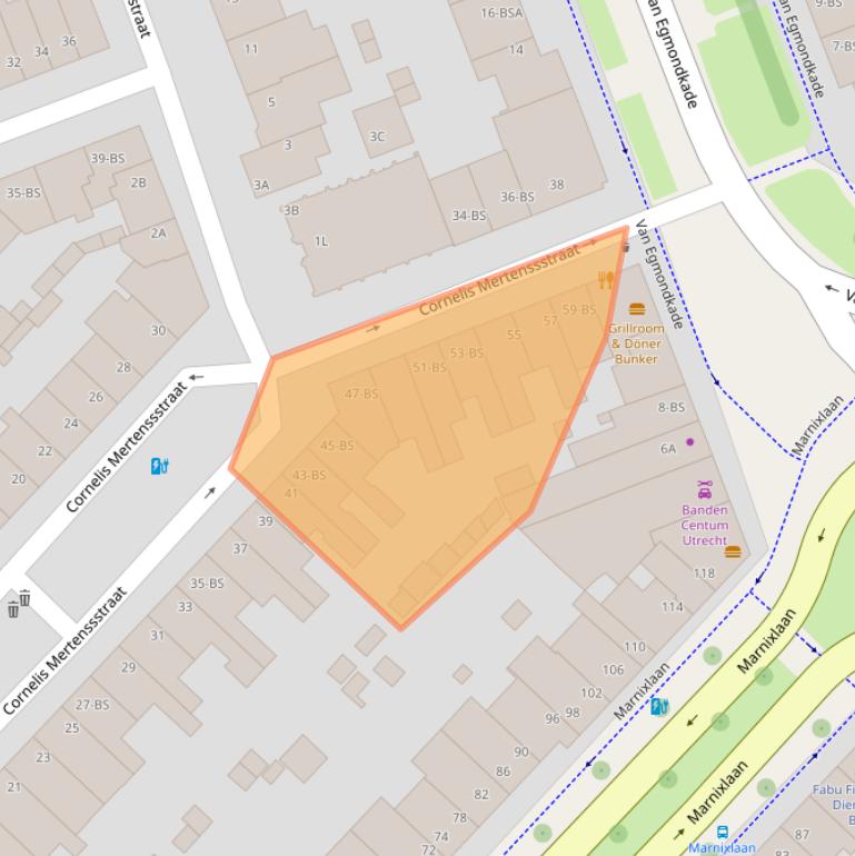 Kaart van postcodegebied 3553JP.