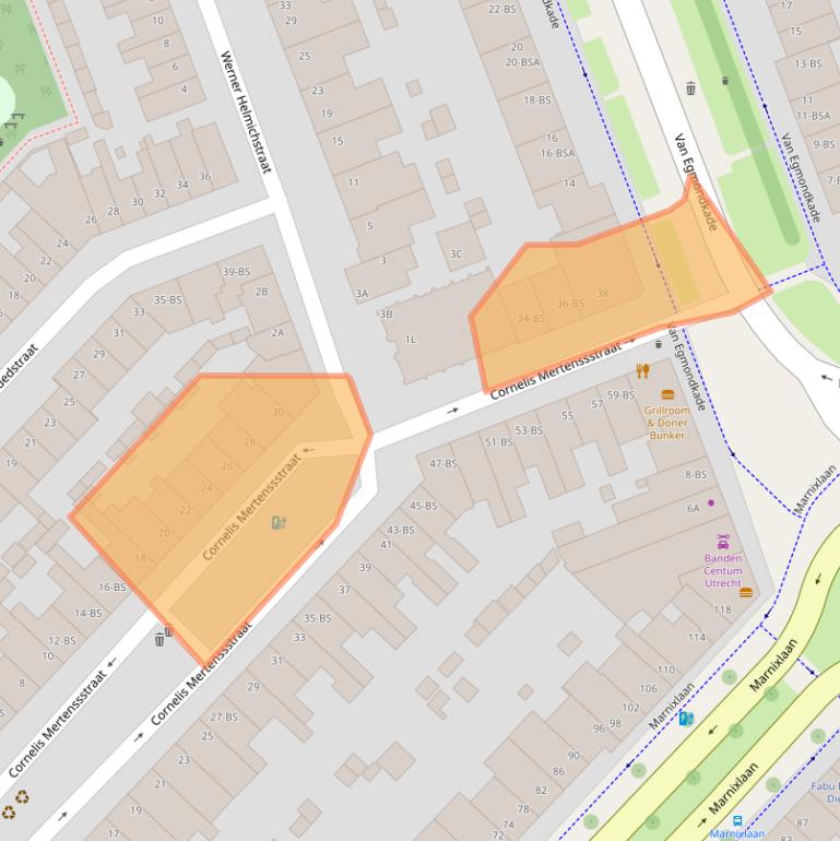 Kaart van postcodegebied 3553JS.