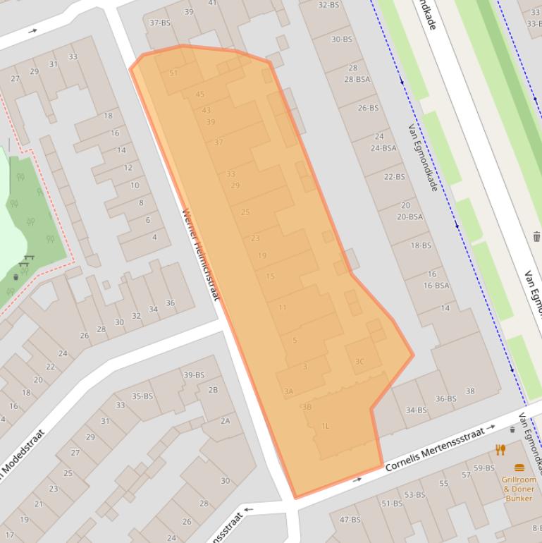 Kaart van postcodegebied 3553JT.