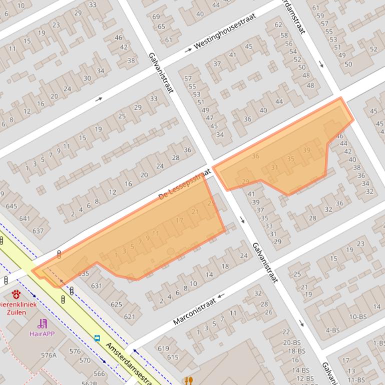 Kaart van postcodegebied 3553RH.