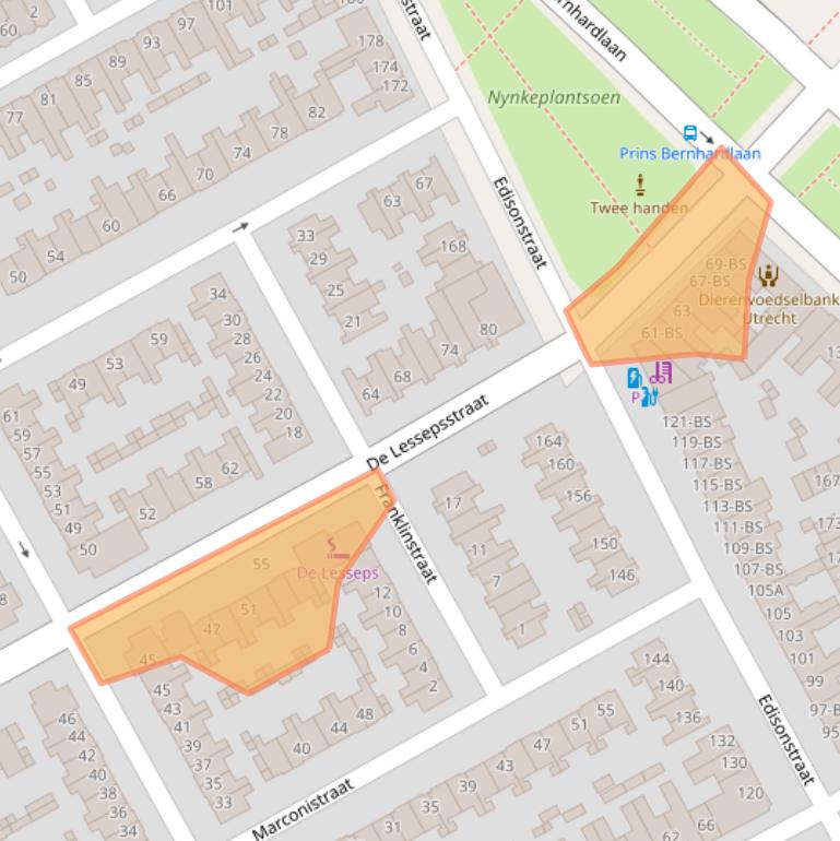 Kaart van postcodegebied 3553RJ.