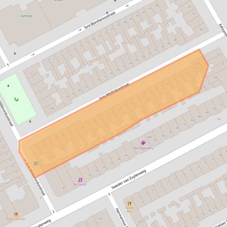 Kaart van postcodegebied 3553SB.