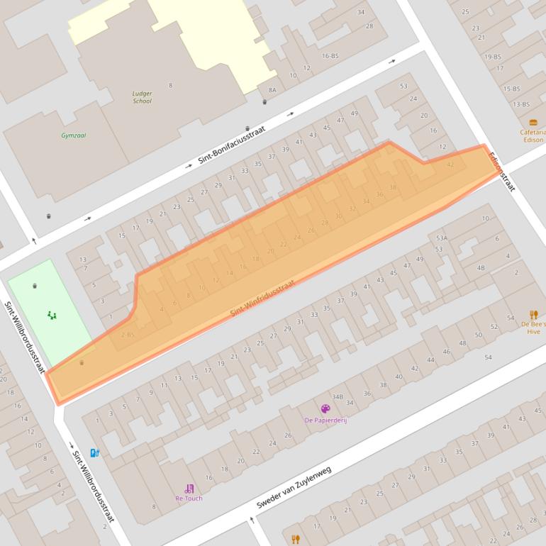 Kaart van postcodegebied 3553SE.