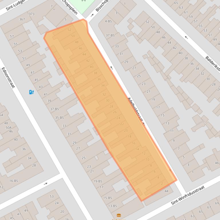 Kaart van postcodegebied 3553SJ.