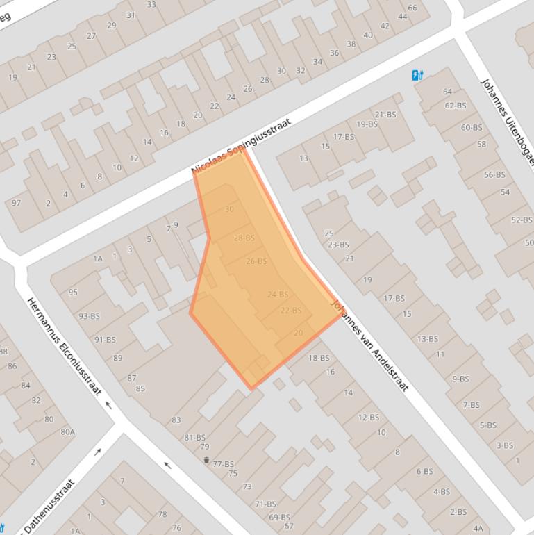 Kaart van postcodegebied 3553TJ.