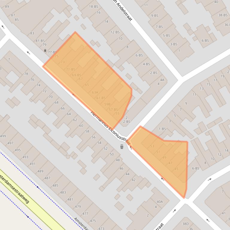 Kaart van postcodegebied 3553VB.