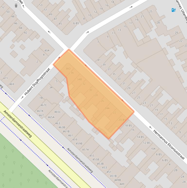 Kaart van postcodegebied 3553VE.