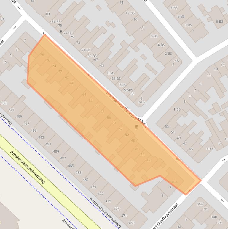 Kaart van postcodegebied 3553VG.