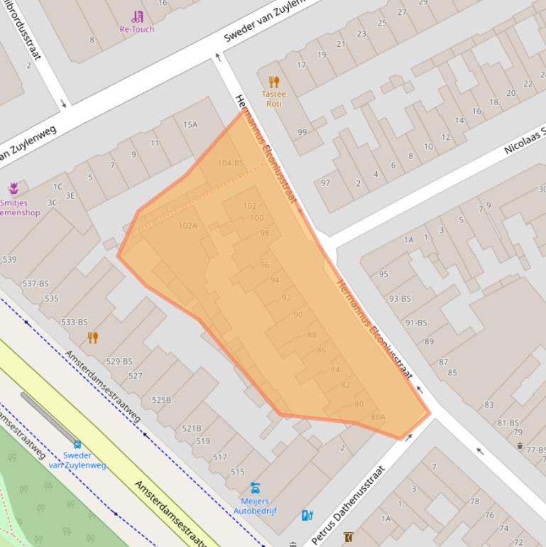 Kaart van postcodegebied 3553VH.