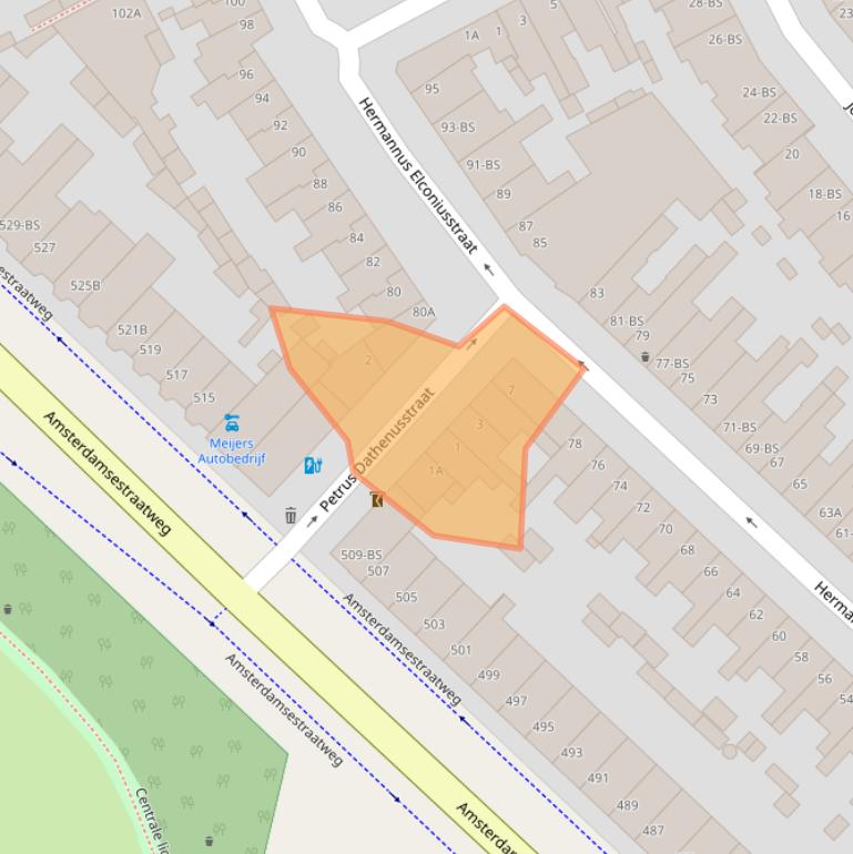 Kaart van postcodegebied 3553VJ.