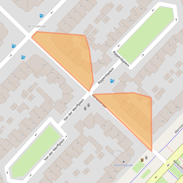Kaart van postcodegebied 3554AA.
