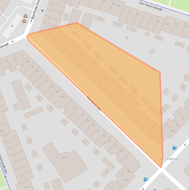 Kaart van postcodegebied 3554AB.